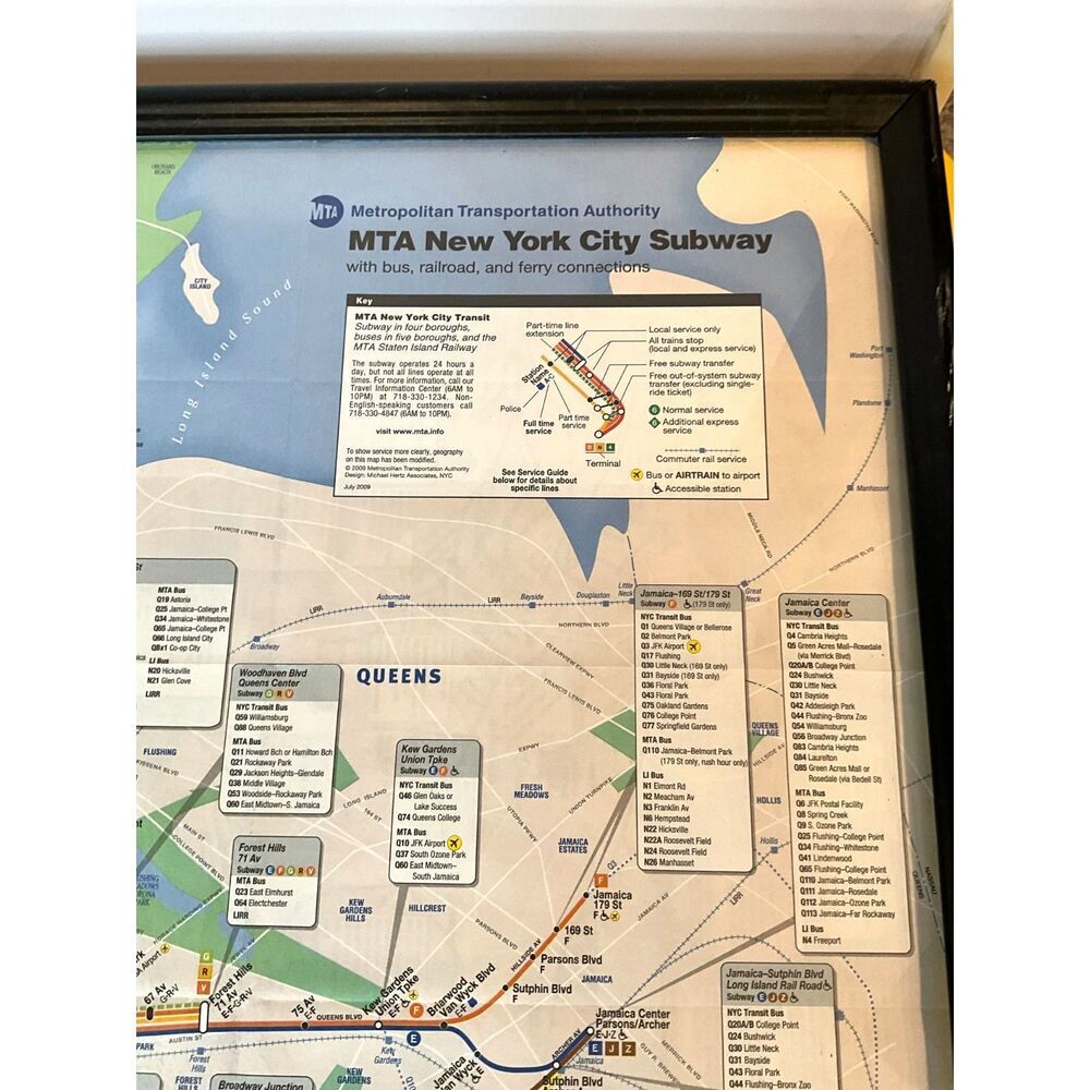 New York City MTA Subway map framed decorator piece must see - Picture 4 of 13